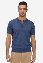 将图片加载到图库查看器，Cotton Cashmere Slim Fit Henley Shirt
