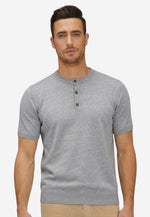 将图片加载到图库查看器，Cotton Cashmere Slim Fit Henley Shirt
