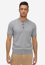 将图片加载到图库查看器，Cotton Cashmere Slim Fit Henley Shirt
