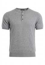 将图片加载到图库查看器，Cotton Cashmere Slim Fit Henley Shirt
