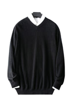 Load image into Gallery viewer, Solid V-Neck Merino-Cashmere Sweater
