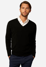 Load image into Gallery viewer, Solid V-Neck Merino-Cashmere Sweater
