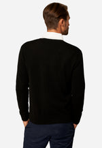 Load image into Gallery viewer, Solid V-Neck Merino-Cashmere Sweater
