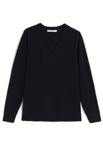 Load image into Gallery viewer, Solid V-Neck Merino-Cashmere Sweater
