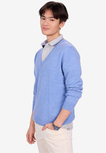 Load image into Gallery viewer, Solid V-Neck Merino-Cashmere Sweater
