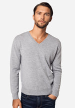Load image into Gallery viewer, Solid V-Neck Merino-Cashmere Sweater

