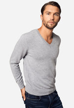 Load image into Gallery viewer, Solid V-Neck Merino-Cashmere Sweater
