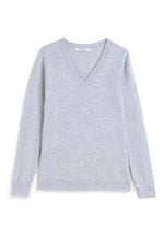 Load image into Gallery viewer, Solid V-Neck Merino-Cashmere Sweater
