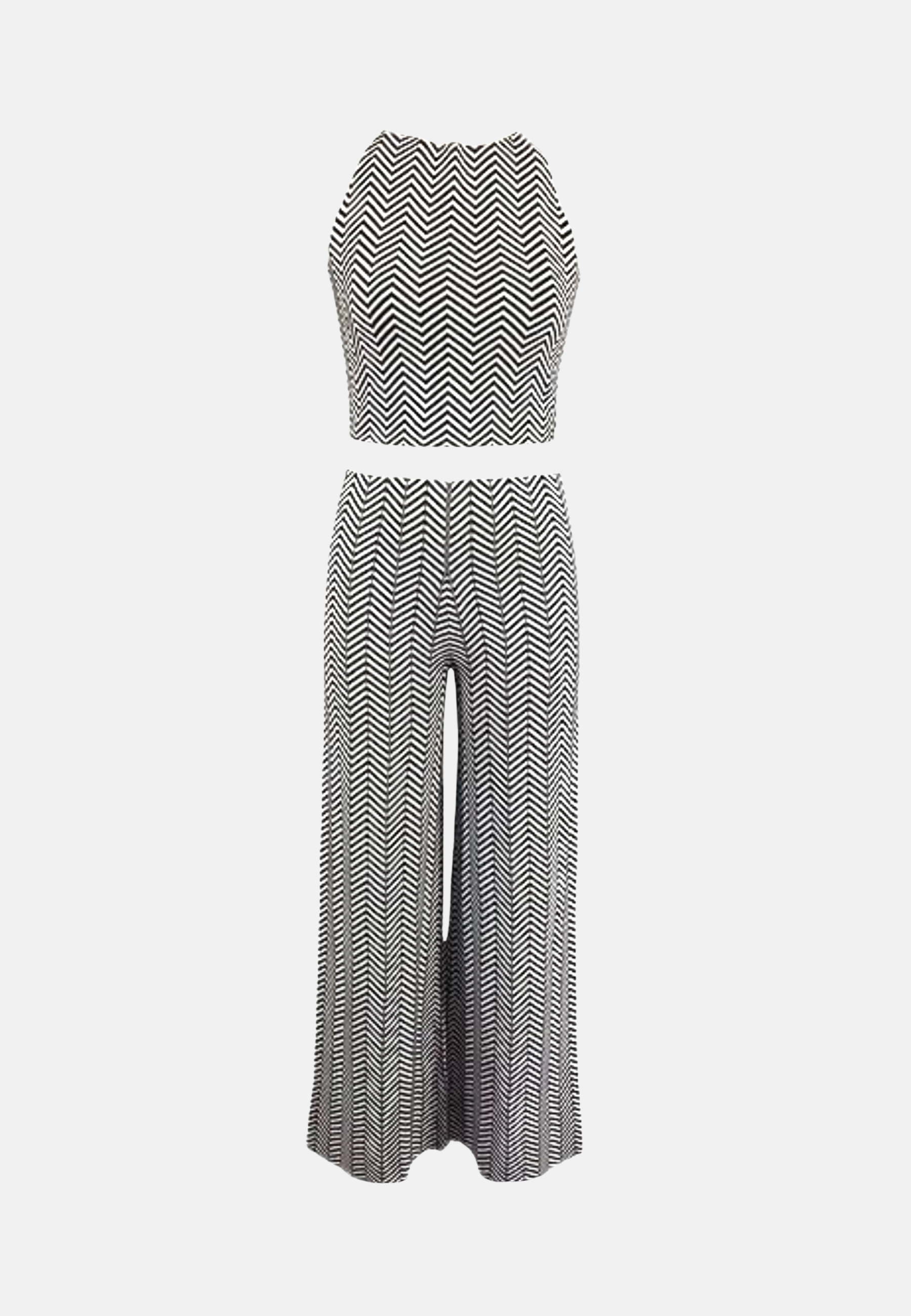 Two-Tone Wool Blend Jumpsuit