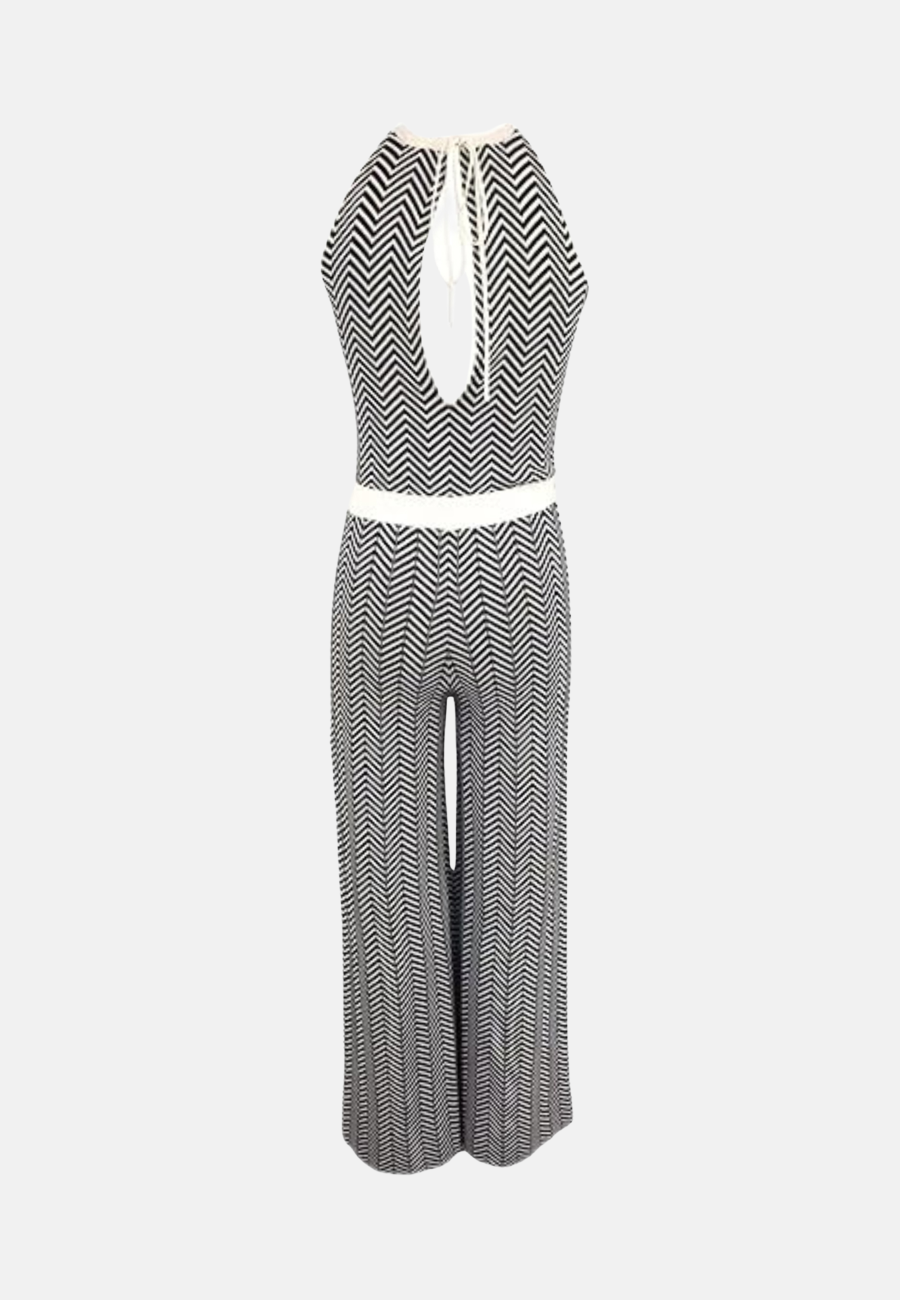 Two-Tone Wool Blend Jumpsuit