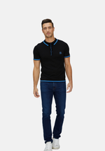 Lade das Bild in den Galerie-Viewer, Tencel Polo Shirt with Stripe Detail
