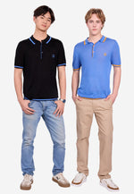 Load image into Gallery viewer, Tencel Polo Shirt with Stripe Detail
