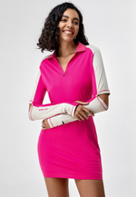 Charger l'image dans la galerie, Half-Zip Two-Way Long &amp; Half Sleeves Mini Dress ( Slim fit )
