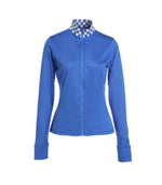 Load image into Gallery viewer, Checker Full-Zipper Long sleeves Top
