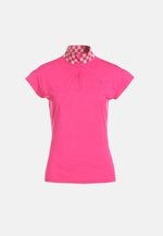 Load image into Gallery viewer, Premium Cotton Blend Checkered Collar Half-Zipped Top

