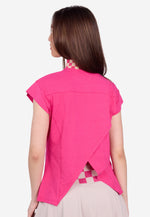 Load image into Gallery viewer, Premium Cotton Blend Checkered Collar Half-Zipped Top
