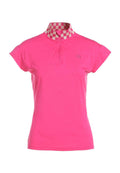 Premium Cotton Blend Checkered Collar Half-Zipped Top