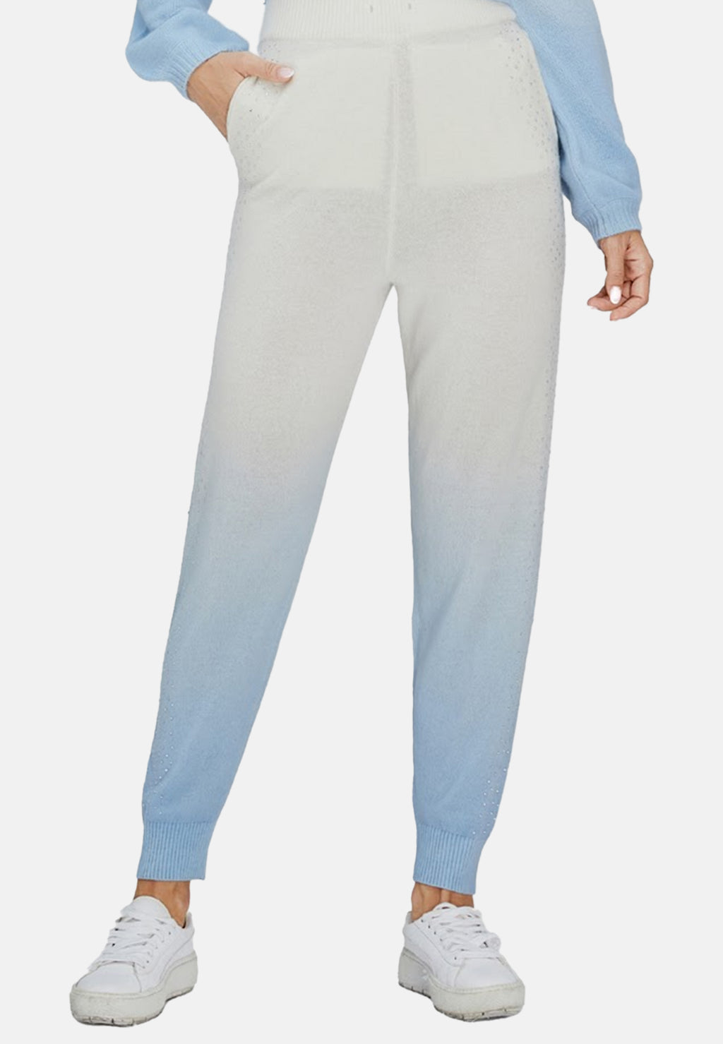Pantalon long en cachemire dégradé (avec touche de cristal)
