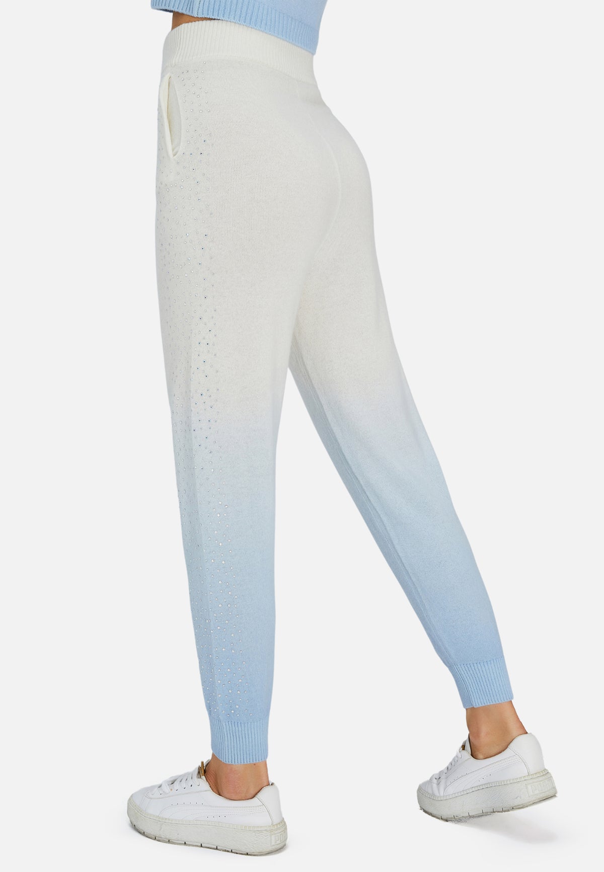 Gradient Cashmere Long Pants (With Crystal Touch)