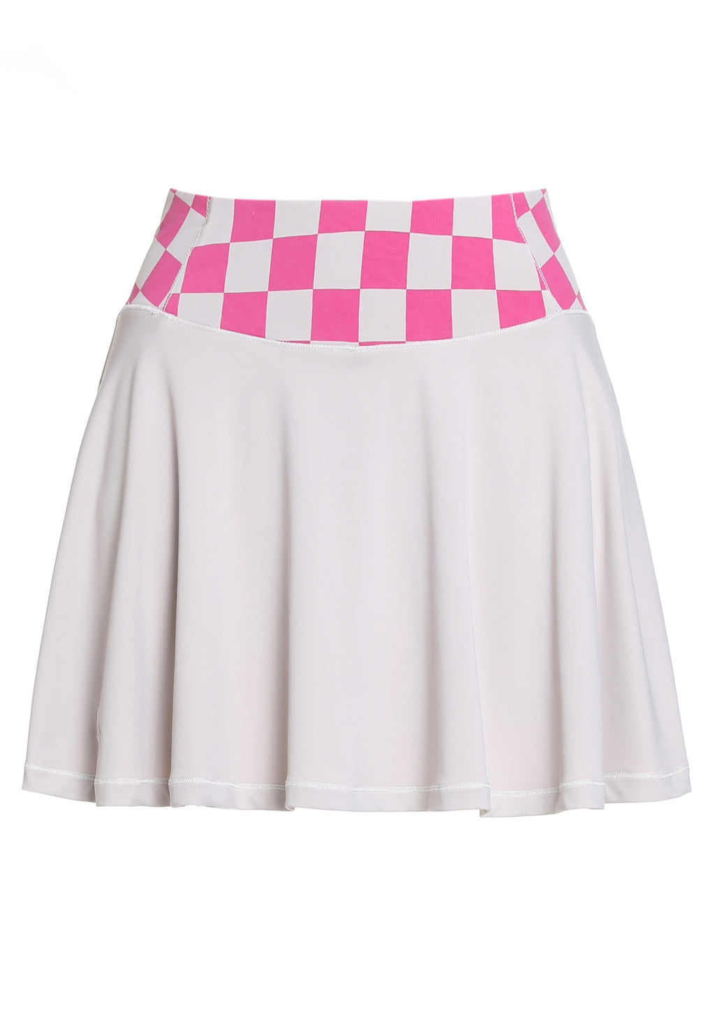 Jupe trapèze taille haute à carreaux