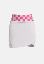 Load image into Gallery viewer, High-Waisted Checkered Asymmetric Skirt
