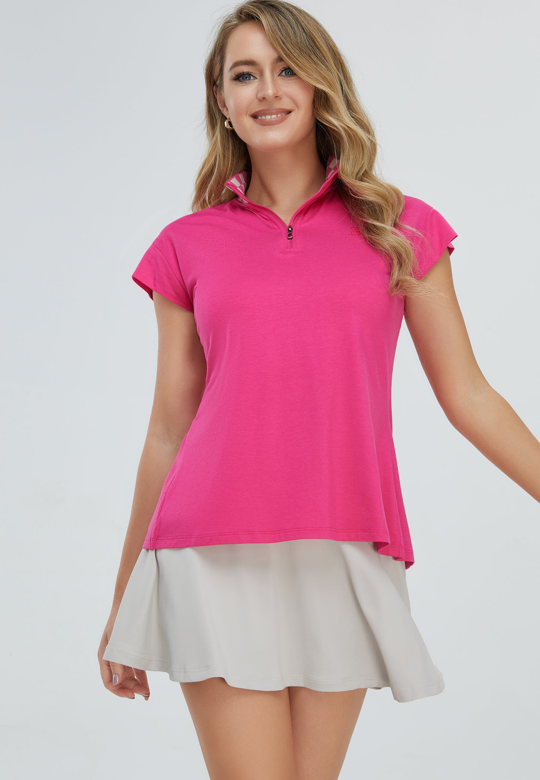 pink collared top tennis wear bellemere