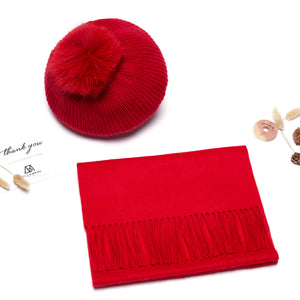 Red Fur beret set512912057647272