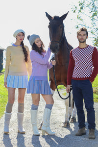 Tweed Merino Pullover With Pearl Collar1728858120339698