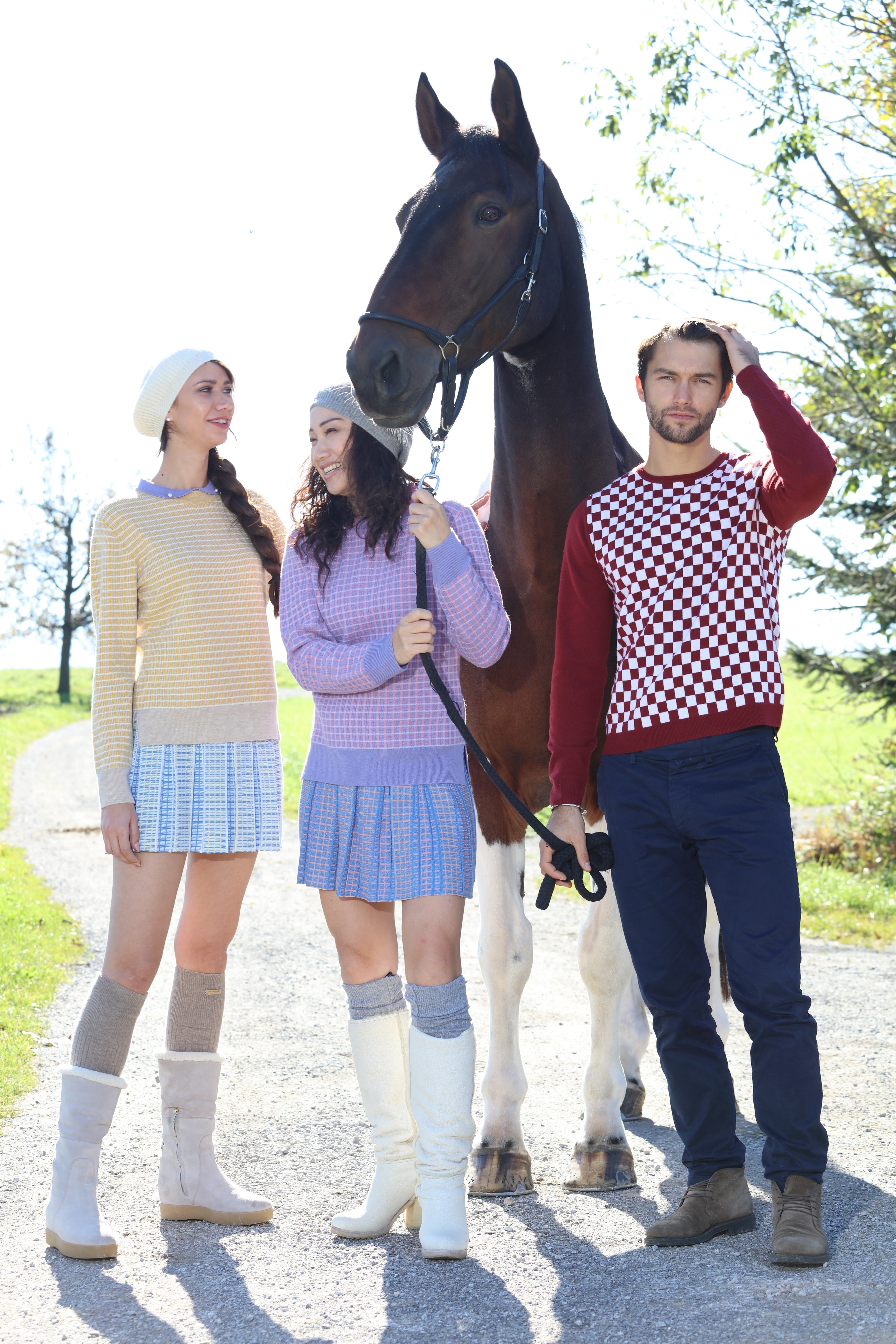 Merino Wool Cashmere | Winter Checkered Sweater | Checkered Long Sleeve | Bellemere New York