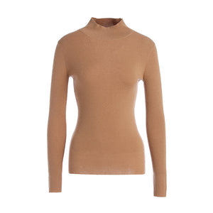 Fitted Mock-Neck Sweater (White Worsted Cashmere Staple)1313356946718888