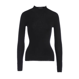 Fitted Mock-Neck Sweater (White Worsted Cashmere Staple)1713357059211432
