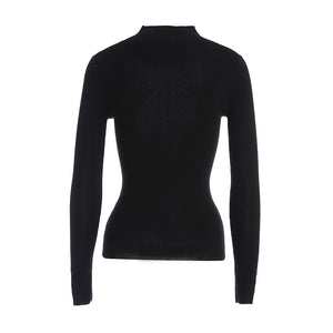 Fitted Mock-Neck Sweater (White Worsted Cashmere Staple)1813357059244200