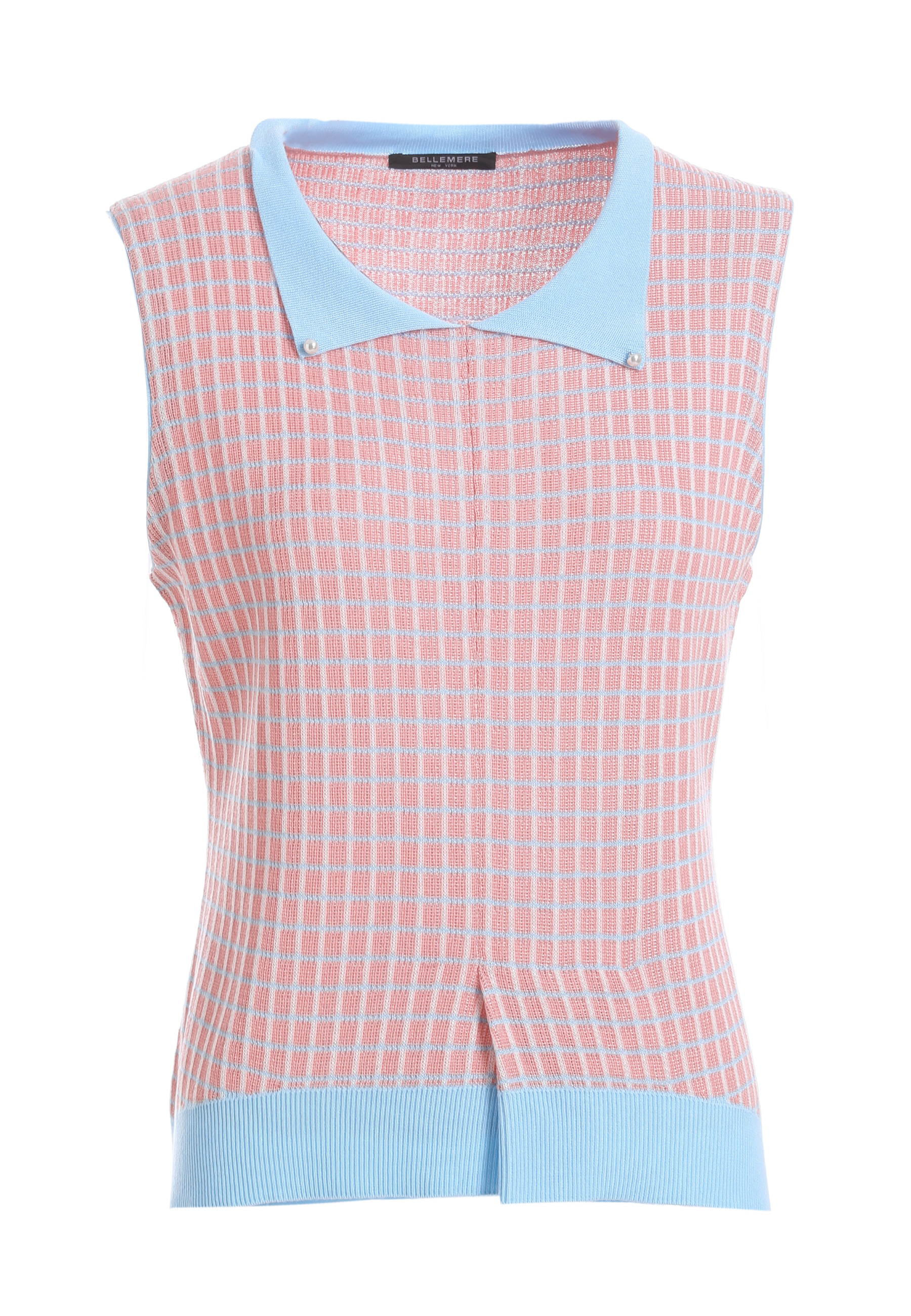 Women tops/ Tweed Tencel/ Polo Vest