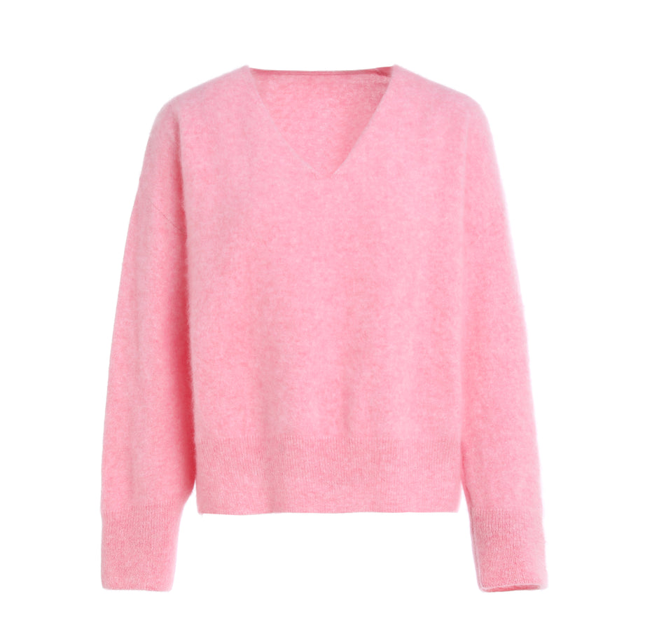 V Neck Brushed Cashmere Sweater