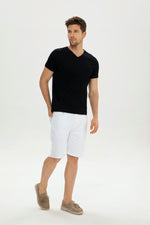 Load image into Gallery viewer, Classic Men V Neck Mercerized Cotton T shirt
