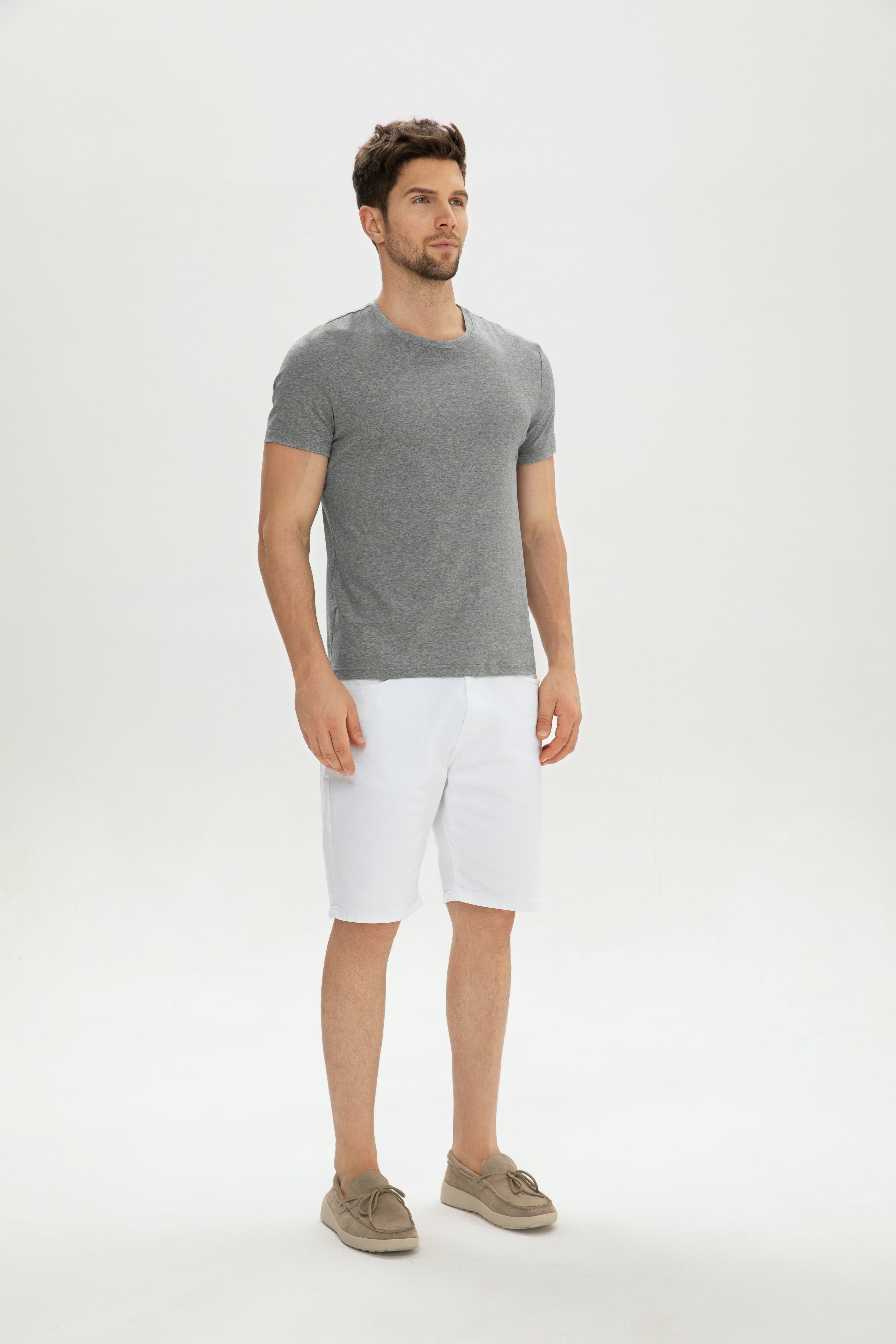 Grey Mercerized cotton Men T-shirt