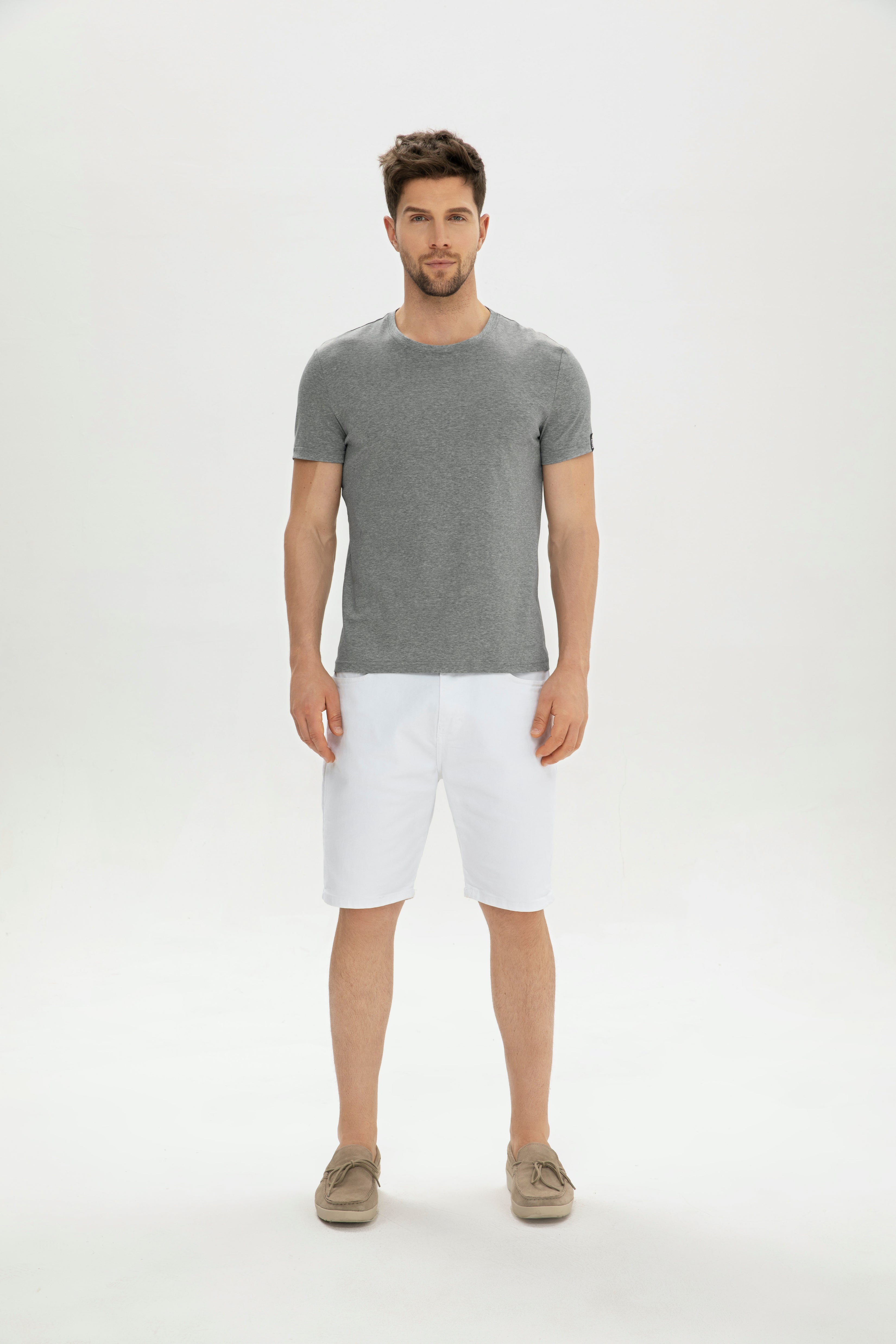 Grey Mercerized cotton Men T-shirt