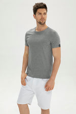 将图片加载到图库查看器，Grey Mercerized cotton Men T-shirt
