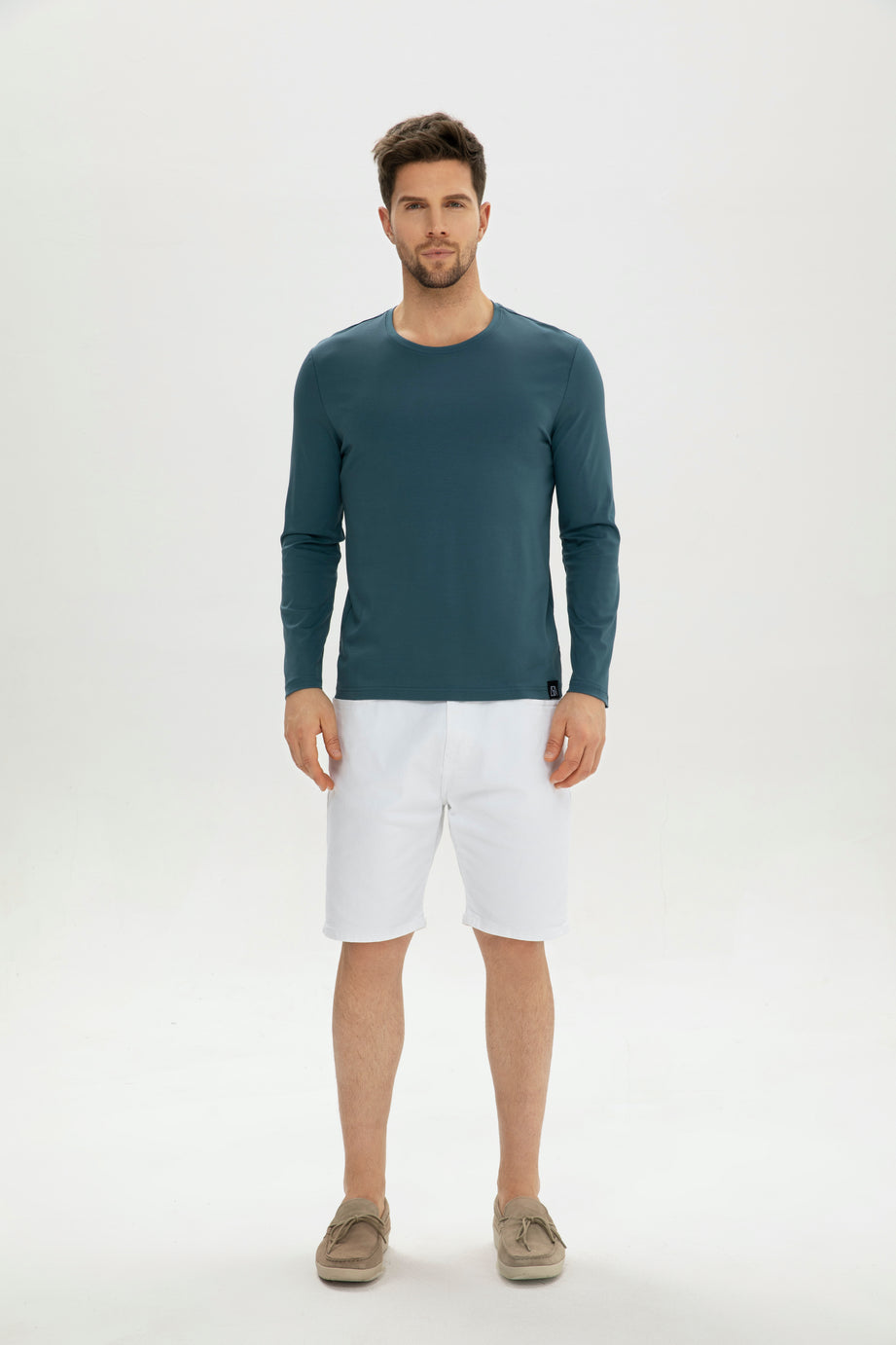 Long Crew Neck Mercerized Cotton T- shirt For Men | Bellemere