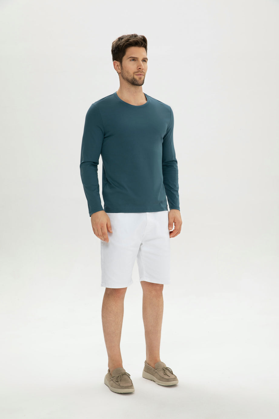 Men's T-shirt Quality Mercerized Cotton V-shaped Pattern