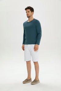 Men Crew-Neck Long Sleeves Cotton T-Shirt520791893393576