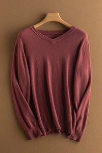 Solid V-Neck Cashmere Sweater428781327220978