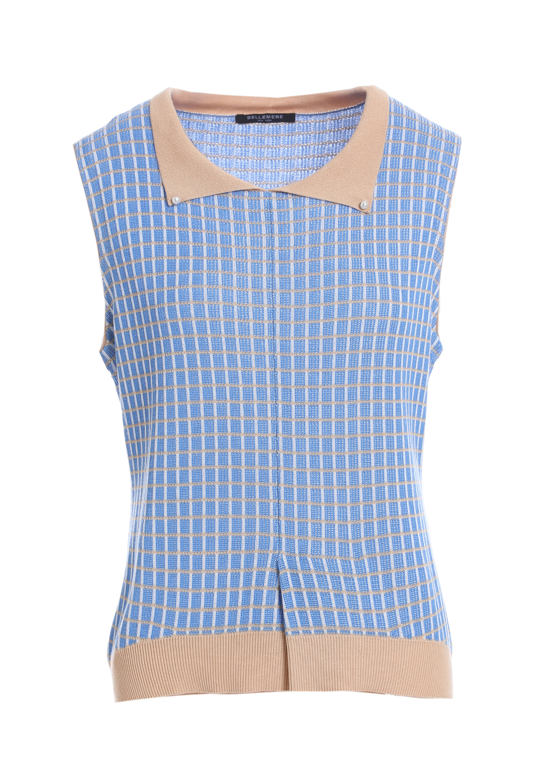 Women tops/ Tweed Tencel/ Polo Vest