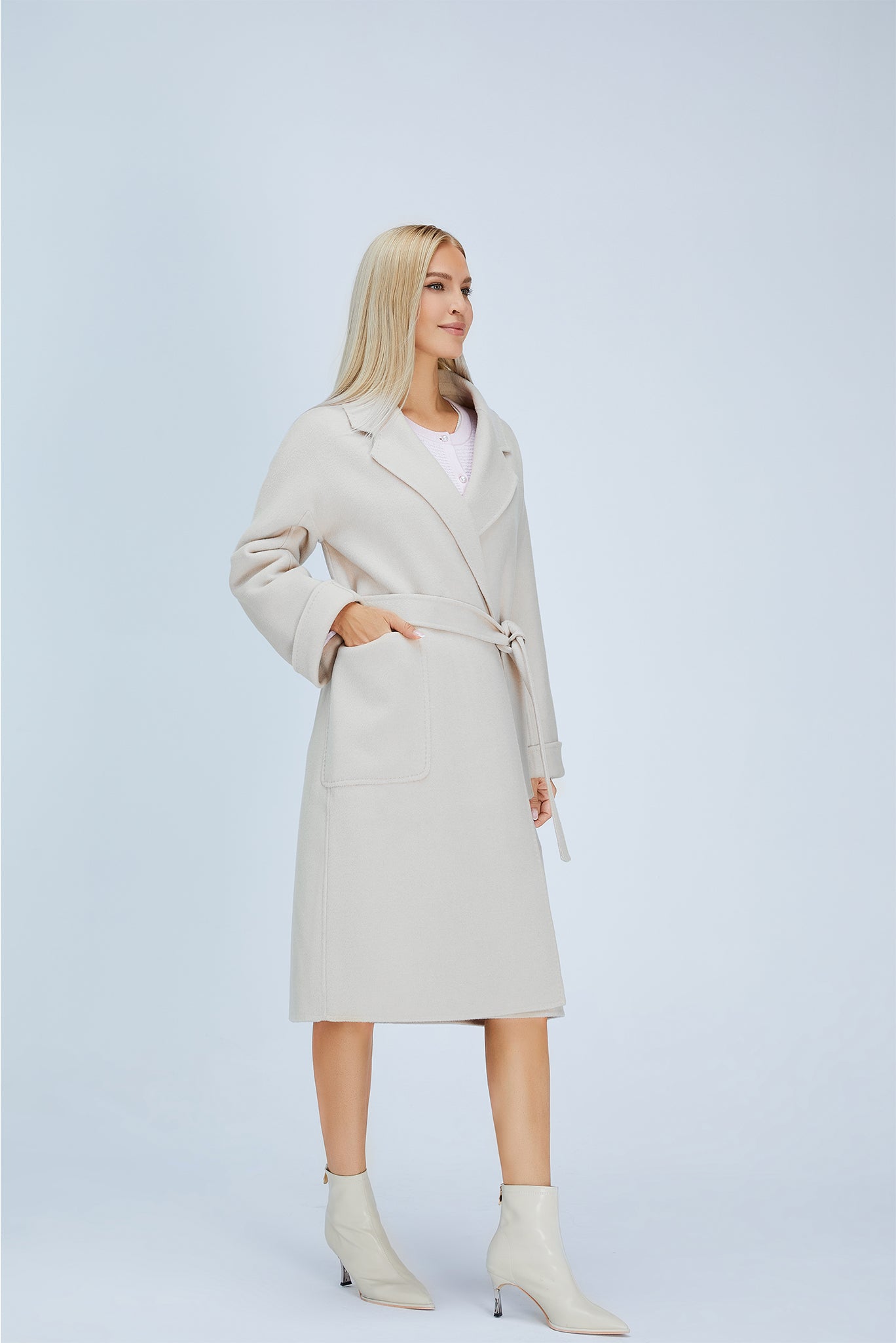 Merino Wool | Belted Coat | Women Coat | Merino Coat | Bellemere New York