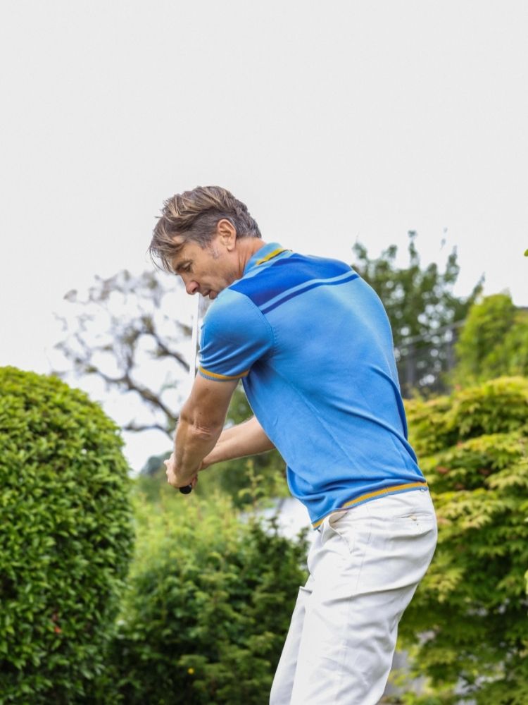 Men’s Two-Tone Contrast Tencel Polo | Blue Size S M L XL XXL | Bellemere New York 100% Sustainable Fashion | 100% Tencel | Tennis & Golf Polo Shirt