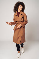 Charger l&#39;image dans la galerie, Double-Breasted Coat with Belt (Extravagant Knit)
