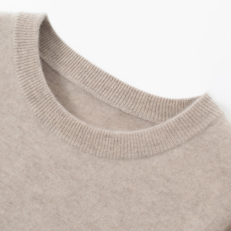 Solid Crew Neck Cashmere Sweater