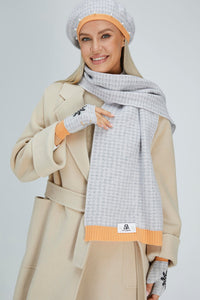 Houndstooth Scarf (Multicolor Cashmere with Rib Details)1631425049788658