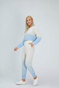 Polar Bear Gradient Cashmere Cropped Sweater-Pant SET (With Crystal Touch)431163991851250