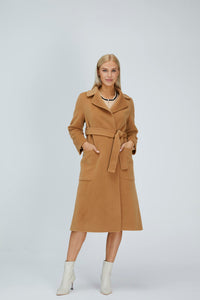 Relaxed Cashmere Blend Coat with Belt131167503368434